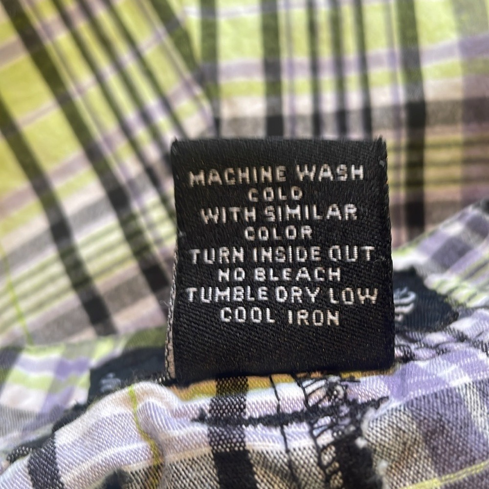 MTL More‎ to Love Plaid Shorts Size 14 Green Black Casual - Picture 6 of 10